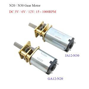 3V 6V 12V N20 N30 미니 15 메탈 출력 토크 샤프트 박스 저속 모터 모든 웜모터 금속 스트레이트 기어 1000