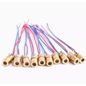 1pcs 5V 조정 가능한 레이저 튜브 레이저 헤드 구리 헤드 6MM 외경 레이저 다이오드 레드 닷 레이저 모듈