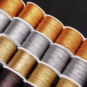 금/은색 실 라메 끈 로프 땋은 팔찌 목걸이 DIY 태슬 비딩 샴발라 쥬얼리 제작용