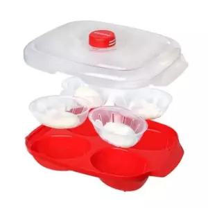 BPAFree 시스테마 전자렌지용기 레드 수란메이커 1.1L