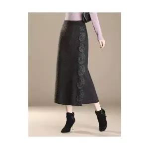 엘럽 여자 정장 스커트 모란핏 니트 스판 롱 힙감 원템1