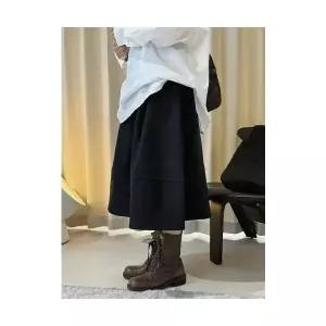 엘럽 여자 정장 스커트 루브 봄 모직 꽃봉오리 슬림핏 A라인 롱 원템1