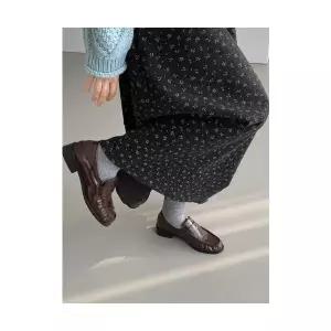 엘럽 여자 정장 스커트 빈티지 도톰한 모직라이크 허리밴딩 원템1