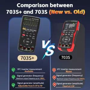 ZT-703S 3 in 1 휴대용 오실로스코프 자동차용 듀얼 채널 50MHz 디지털 멀티 및 신호 발생기 테스터