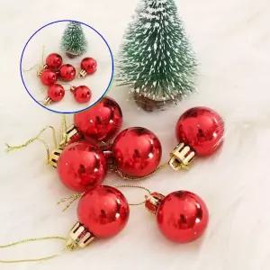 쌍문상회 지금 필요한 유광볼오너먼트 레드 유광볼 6p세트 3cm 트리꾸미기 트리볼 장식