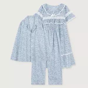 [lunaluz](신세계 사우스시티)커플 라쥴리 코튼 반소매 라운드넥 원피스 잠옷