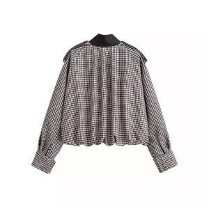 여자 봄 코트 하프 체크 파일럿 BE1