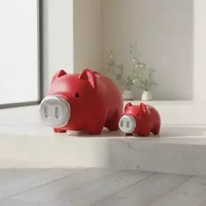 [문구/오피스] 레트로 돼지저금통 인테리어 레드 동전보관함 34cm 소품 대형