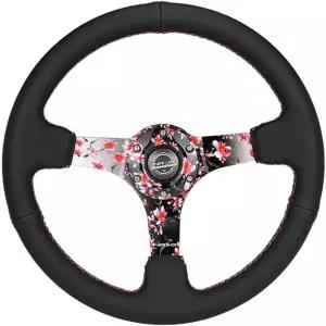 NRG 이노베이션스 NRG-RST-036SAK-R 강화 스티어링 휠 하이드로 딥 사쿠라 플로럴 3 깊이 5mm 스포크