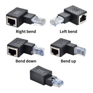 1pcs RJ45 남성 여성 변환기 Cat5 Cat6 LAN 이더넷 네트워크 케이블 커넥터 익스텐더에 대 한 90도 확장 어댑터