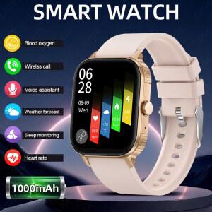 LIGE 헬스 모니터 스마트워치 2026 신제품 1000mAh 대용량 배터리 2.04인치 HD 디스플레이 블루투스 통화 IP68 방수 스포츠