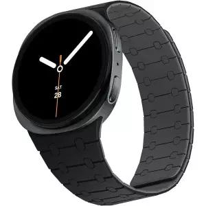 삼성 갤럭시 워치 8 밴드 40mm 44mm/갤럭시 클래식 46mm 2025 여성용 실리콘 스포츠 스트랩 블랙/그레이와