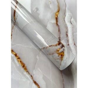 베이지색 대리석 패턴 자체 접착 벽지 내유성 혁신 스티커 주방 금박 배경 벽 PVC 벽지