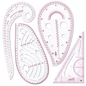 4pcs 세트 재단사 측정 눈금자 키트 DIY 패턴 바느질 잉 퀼트 도구 의류 패치 워크 절단 곡선 공예