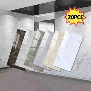 10 20pcs 60X30cm 3D 자기 접착 타일 벽 스티커 방수 스티커 욕실 거실 장식 벽지 주방