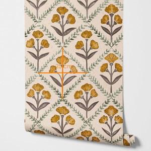 큰 꽃 노란색 꽃 배경 화면 전통적인 부직포 식물 벽 벽지 장식 벽 데칼 벽지 스티커