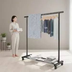 [JED] 철제 행거 드레스룸 튼튼한 이동식 옷장 스탠드 옷걸이 정리대 120x40