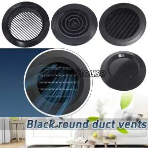 플랫덕트 75-200mm 블랙 에어벤트 ABS 환기 그릴 커버 원형 회전형 덕트 천장 벽 구멍 RV 에어 아웃렛 프레