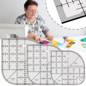 비 슬립 곡선 코너 커터 통치자 아크릴 DIY 공예 패치 워크 재봉 템플릿 가정 도구 용품