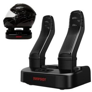 작업화, 스키 부츠, 모자, 양말, 모터사이클 헬멧 장갑 건조기용 선풋 부츠 건조기 및 탈취 신발 건조기(히트 블로워, 퀵 드라이 워머 조절 가능 타이머 랙 포함) (블랙)