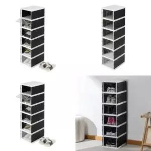 [생활] 접이식 6단 신발보관함 블랙 신발장정리대 신발정리대