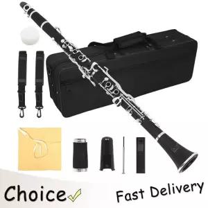 클라리넷 IRIN G키 17키 베이클라이트 바디 식 더블 레귤레이터 블랙 튜브 목관악기 가방