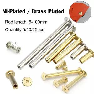 5-25pcs 니켈 도금/황동 앨범 나사 가죽 벨트 지갑 사진 스크랩북 앨범 계정 도서 포스트 시카고 나사 바인