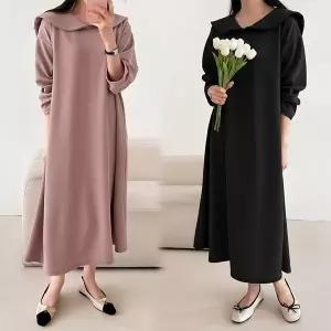 [하프클럽/]데일리 세일러 카라 원피스 롱기장 루즈핏 편한 원피스 데이트