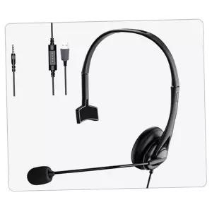 온라인 수업용 헤드셋 가벼운 편안한 마이크 유선 헤드셋 컴퓨터 오버이어 드라이버 32mm 강의용 이어폰