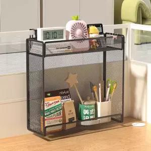 판촉물 책상정리 파티션선반걸이 철제바구니 블랙 2단 걸이 27cm