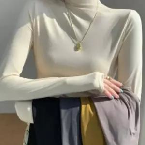 반목 긴팔 슬림핏 이너 레이어드 티셔츠 미드넥