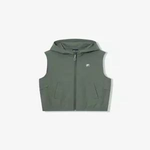 휠라 키즈 간절기 우븐 후드 조끼 GREEN/LIGHT KHAKI FK262VT07B001 330