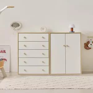 나무뜰 라온 800 베이비장 아기 옷장 + 800 5단 서랍장 세트 OWF171C