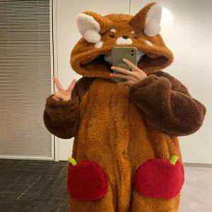 너구리 인형탈 잠옷 S 래서판다 전신 의상 라쿤 축제