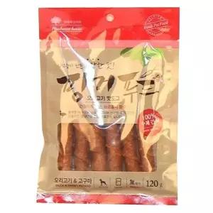애견간식 핑거푸드 오리고기 고구마 핫도그 120g