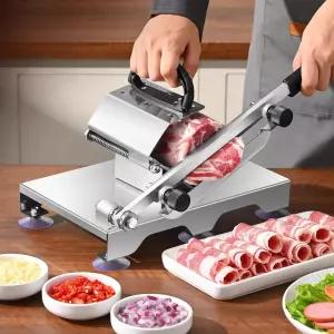 육절기 고기 슬라이스 슬라이서 전자동 가정용 수동 절단기 흡착판 6다리 대형 받침대 칼날 10개