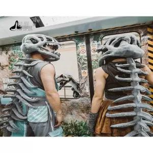 코스프레 할로윈 공룡뼈 공연 의상 봉제소품 모자