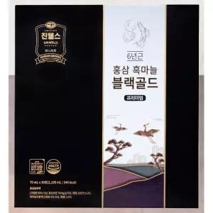 진웰스 홍삼흑마늘 블랙골드 프리미엄 70ml x 30 파우치 국내산 6년근 홍삼액 명절 부모님 홍삼 선물세트