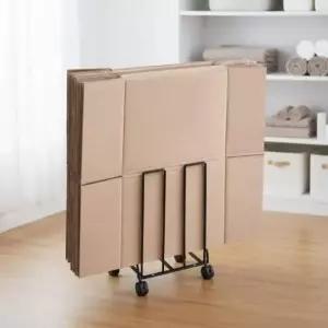 [생활] 이동식 택배박스 정리대 슬림 거치대 스틸 수납 카트 화이트 블랙