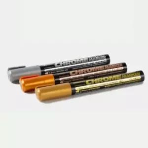 [문구/오피스] 고광택 크롬 마커 골드 실버 브론즈 3색세트 전문가용 도색