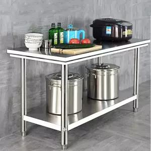 스테인레스 주방 조리대 3단 바퀴달린 식당 선반 이동식 주방조리대 작업대