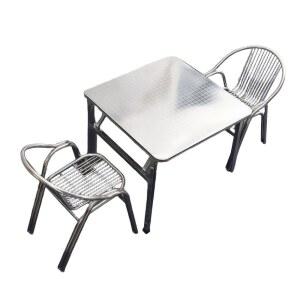 스텐 세트 식탁 야외 아웃도어 원탁 4인분리형월넛 스테인리스 라탄 원형 체어 아웃라이프