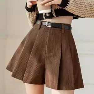 코듀로이 치마바지 A라인 플리츠 골덴 스커트 A라인치마