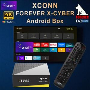 셋톱박스 XCONN FOREVER CYBER 위성 수신기 안드로이드 IPTV 박스 4K TVONAIR3 유니버설 BT 리모컨 음성 핫키 듀얼 와이파이 TV