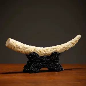 코끼리 상아 모조 장식품 가짜 매머드 뿔 조각 디스플레이 장식