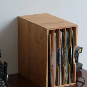 LP수납장 원목 레코드판 음반꽂이 장식 상자 정리함 디스크 랙