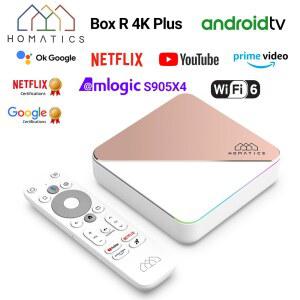 셋톱박스 HOMATICS 박스 4K 플러스 TV 안드로이드TV 14 넷플릭스 구글 암로직 S905X4 4G32G DTS 돌비 오디오 AV1 Wifi6 BT5 지원
