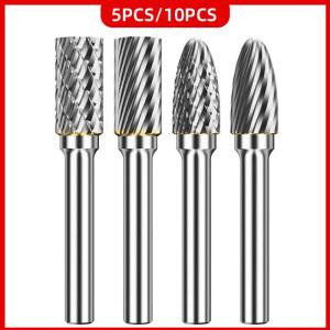 LIDIAO 5/10/20pcs 카바이드 버 컷 연삭 도구 목재 금속 스톤 조각 비트 더블 다이아몬드