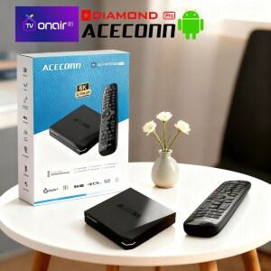 셋톱박스 ACECONN 다이아몬드 프로 TV 박스 IPTV 2GB 32GB 듀얼 밴드 WiFi 블루투스 음성 리모컨 백라이트 버튼 HD 4K