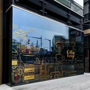 데코스티커 카페 쇼윈도우 커피매장 스티커 창문 데코 필름 배너